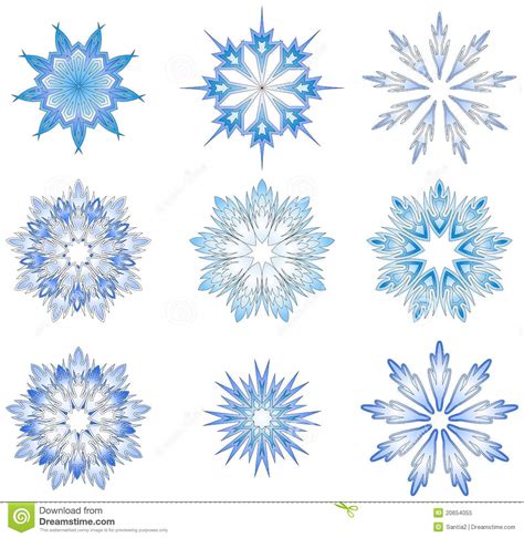 Abstract Snowflakes Stock Vector Illustration Of Flakes 20654055