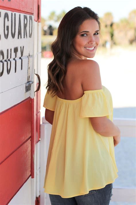 Yellow Off Shoulder Top Cute Tops Saved By The Dress