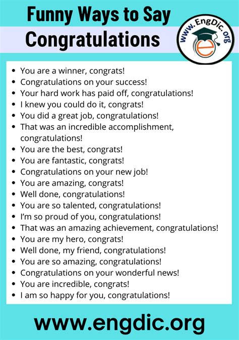 30 Funny Ways To Say Congratulations Engdic