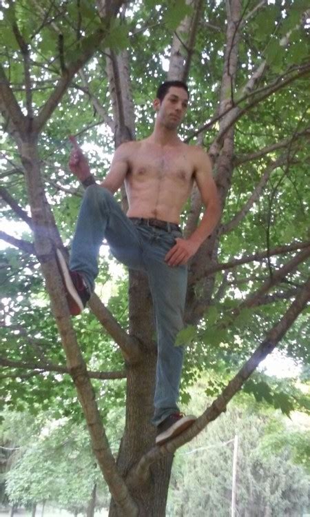 Flynn Posing In A Tree And Not Diapered Sadly But Tell Ne What