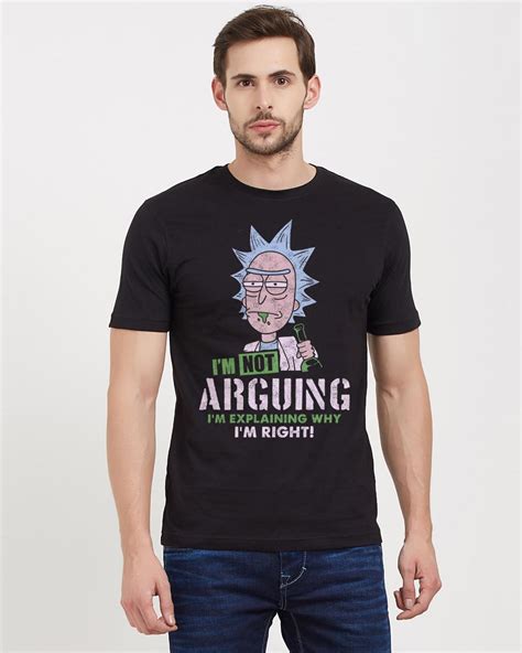 Buy Im Not Arguing Official Rick And Morty Cotton Half Sleeves T Shirt For Unisex Black Online