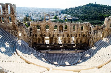 The ancient odeon of herodes atticus theatre is one of the must see attractions in athens and considered one of the best open air theatres in the world. Odeon Of Herodes Atticus Stock Photo - Download Image Now ...