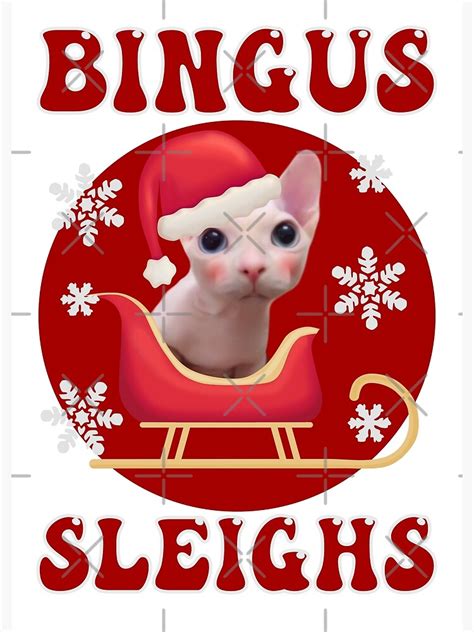 Bingus Christmas Funny Bingus Cat Christmas Sleigh Bingus Meme