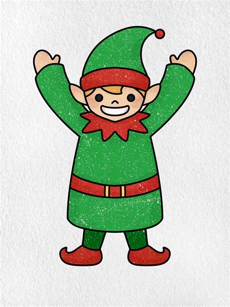 Easy Christmas Elf Drawing Helloartsy
