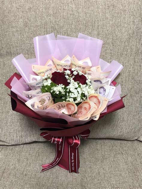 Money And Rose Bouquet Gardening Flowers And Bouquets On Carousell