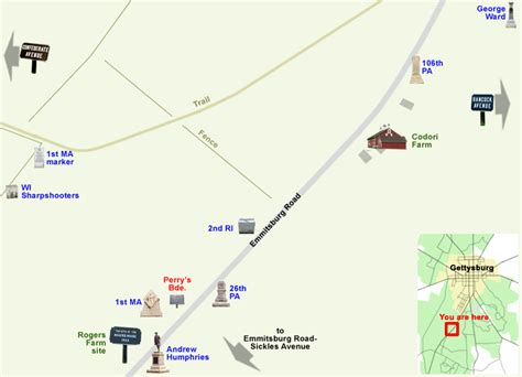 Tour Map Of The Emmitsburg Road Codori Farm Area