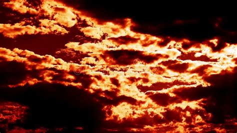 Burning Blowing Hell Fire Clouds Time Lapse Epic Cinematic Stock Video