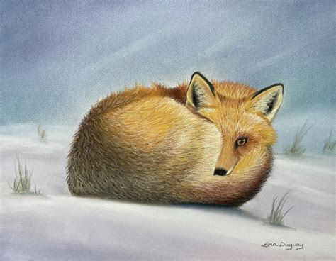Winter Vixen Pastel By Lora Duguay Fine Art America