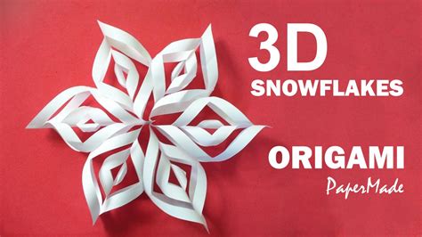 How To Make Beautiful 3d Snowflakes Origami Very Easy Tutorial Diy Papermade Youtube