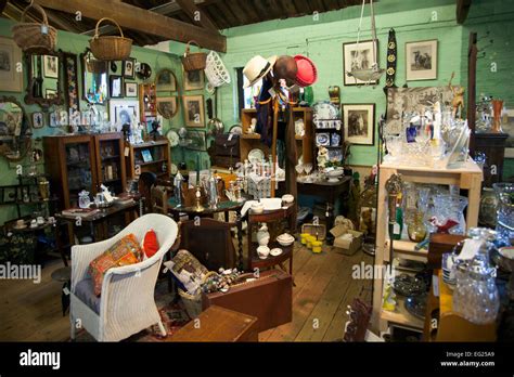 Inside Of A Antique Shop Waterside Antique Centre Ely England Stock