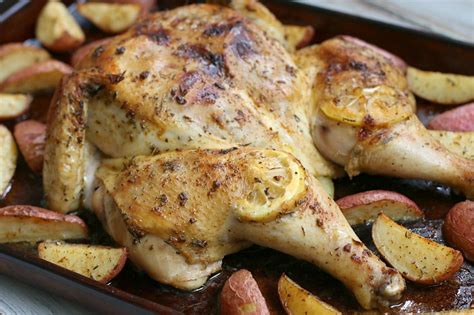 roasted lemon spatchcocked chicken {how to butterfly a chicken}