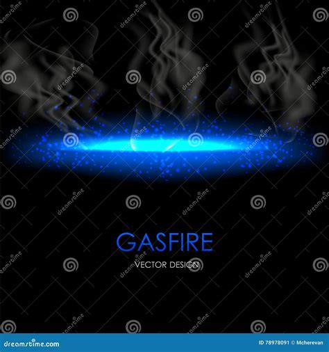 Abstract Blue Light And Fire Flash Element On Dark Transparent
