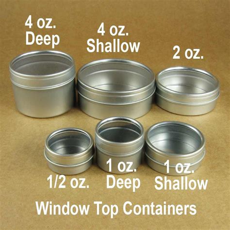 4 Oz Shallow Round Metal Window Tins Set Of 6 Containers Etsy
