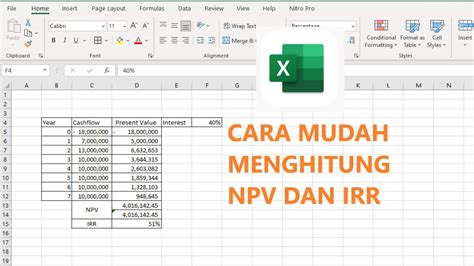 Rumus Npv Cara Menghitung Dengan Excel Tabel Baja Imagesee