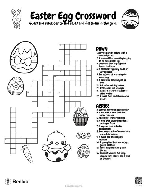 Springtime Easter Themed Crossword Puzzles Beeloo Printable Crafts
