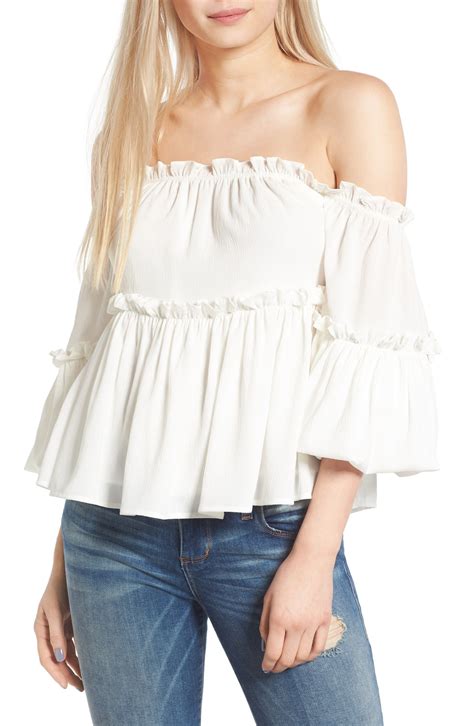 Ruffle Off The Shoulder Top Ruffle Off The Shoulder Top Tops White