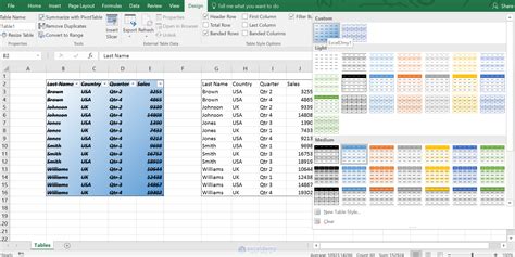 Excel Table Formatting Tips Change The Look Of The Table