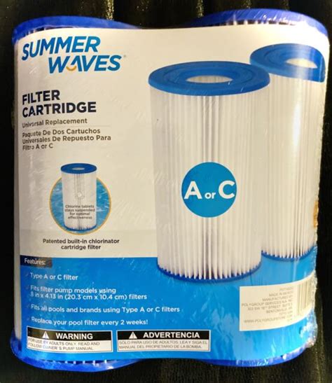 Summer Waves Type Ac Swimming Pool Pump Filter Cartridge Pack Of 2