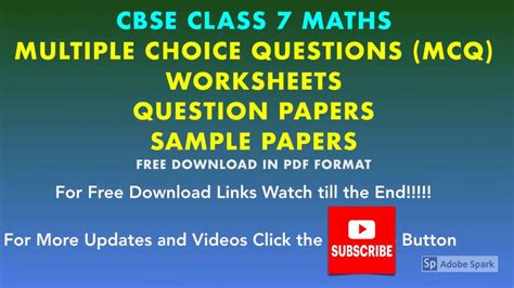Vedantu is india's most trusted platform where students can get the free pdf files of ncert books for class 9 social studies and other subjects. CBSE Class 7 Maths MCQ Worksheets | NCERT Question papers ...