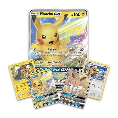 Same sizes as the real cards! Pokemon TCG: Pikachu-Gx & Eevee-Gx Special Collection | 4 Booster Pack | Pikachu-Gx Foil Promo ...