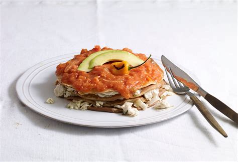 The menu includes aramanth and panko crispy chicken; Pati Jinich » Pan de Cazon