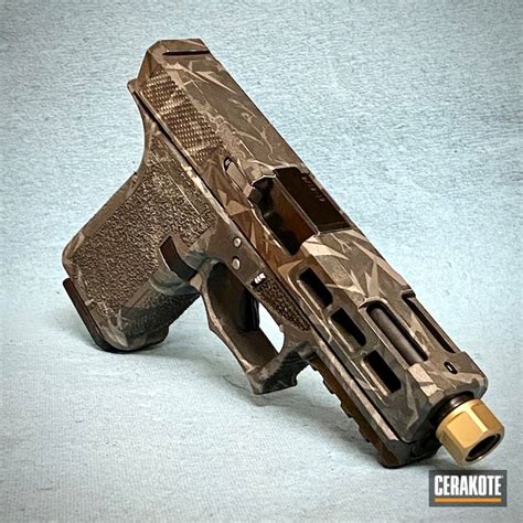 Splinter Camo Glock 19 Cerakoted Using Satin Aluminum Stainless And