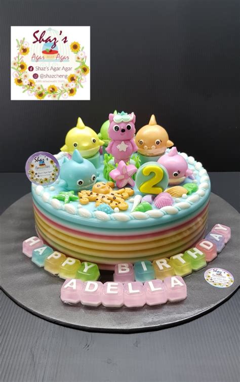 Posted by roxana's cakes at 10:50 am. Baby Shark with Pink Fong Theme Agar Agar Jelly Birthday ...