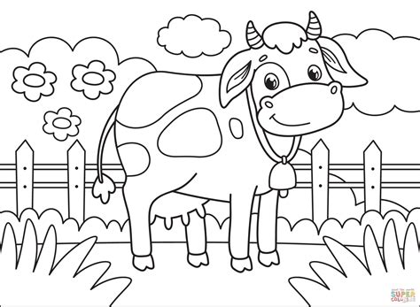 Cow coloring page  Free Printable Coloring Pages