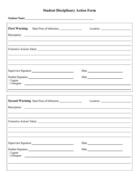 Disciplinary Action Forms Free Template Free Samples Examples Format Resume Curruculum