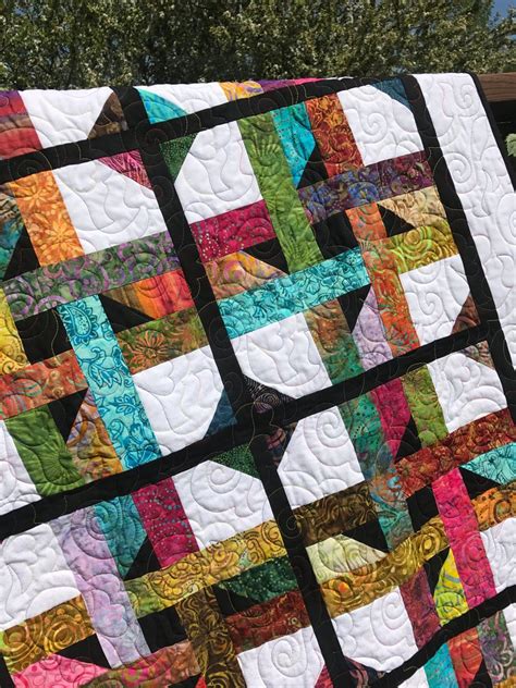 Jelly Roll Quilt Pattern Star Jam Quilt Pattern Sizes Throw Twin