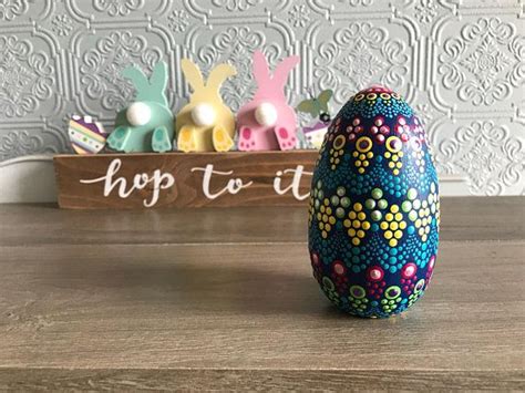Easter Decorations Wooden Easter Egg Hand Painted Easter Etsy
