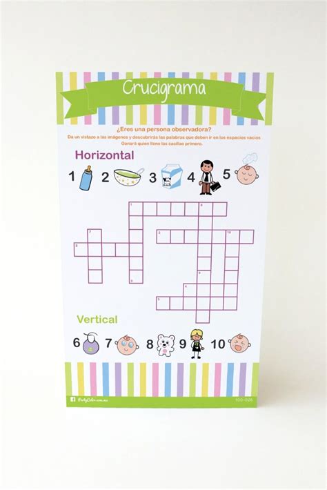 Juegos Para Baby Shower Crucigrama Con Respuestas Juegos Baby Shower