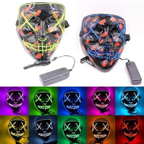 Led Light Mask Up Funny Mask From The Purge Election Year Great For