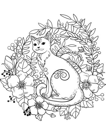 The kid will find his favorites on the animated cartoon coloring pages. Cat coloring page | Free Printable Coloring Pages