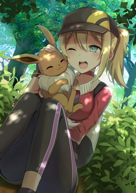 Anime Pokemon Trainer Girl Eevee