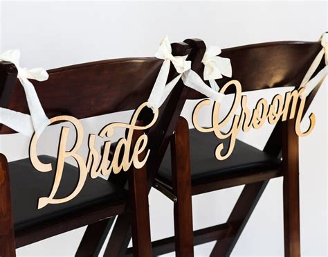 Bride And Groom Chair Signs For Wedding Hanging Chair Signs Etsy