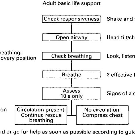 Algorithm For Adult Basic Life Support The Sequence Of Actions Is
