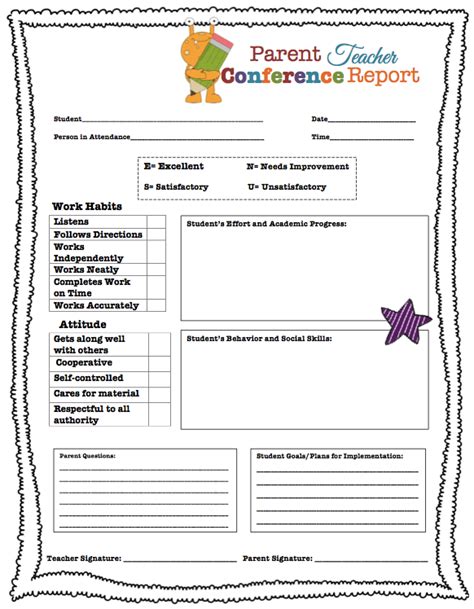 Parent Teacher Conference Printables Parent Teacher Conference Time