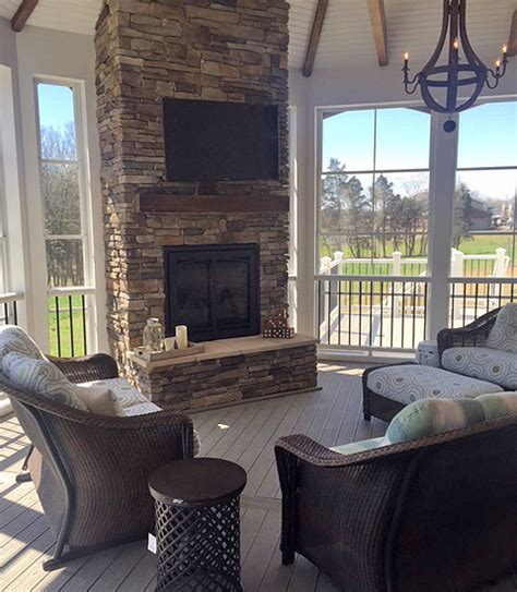 Screened In Back Porch With Fireplace Fireplace Guide By Linda