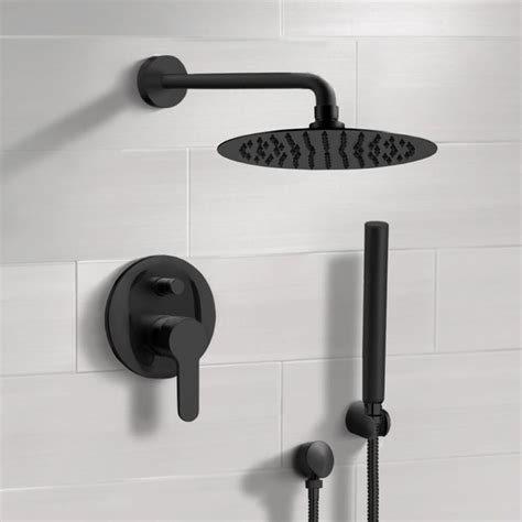 It's designed to provide you a sense that it is quite like standing outside in the rain. Matte Black Shower System With Rain Shower Head and Hand ...