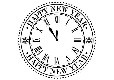 Happy New Year Clock Svg Png  Ai Eps Dxf Etsy