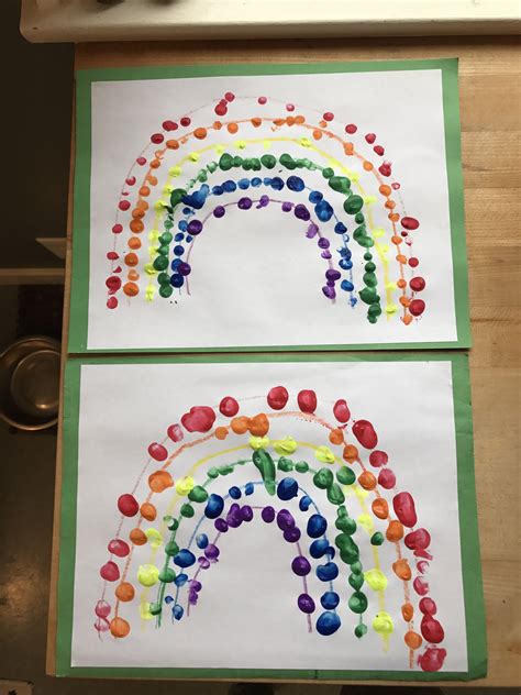 Fingerprint Rainbow Fun Preschool Craft To Practice Following