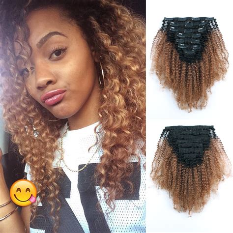 Amazon Com Lovrio Afro Kinkys Curly Clip In Human Extensions Double Weft Real Remy Hair For