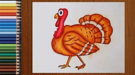 How To Draw A Turkey Easy Thanksgiving Drawings Youtube