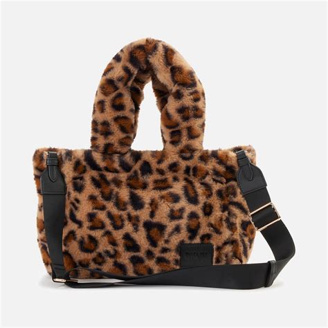 Dkny Emilee Small Leopard Print Faux Fur Tote Bag In Brown Lyst