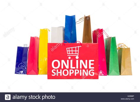 Shopping online tag price on white background vector illustration. Online shopping concept using shopping bags isolated on ...