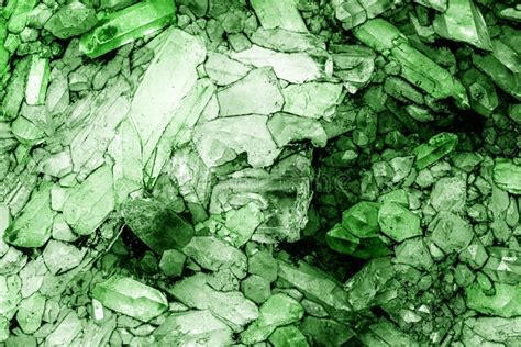 Green Dioptase Emerald Quartz Raw Ore On The Wall Emineration