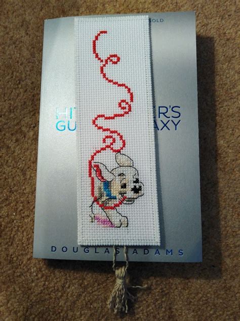 Handmade Completed Cross Stitch Bookmark - Disney Dog | Cross stitch bookmarks, Completed cross ...