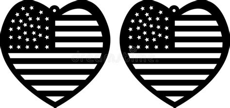American Flags Heart Shape Svg Vector Cutfile For Cricut And Silhouette