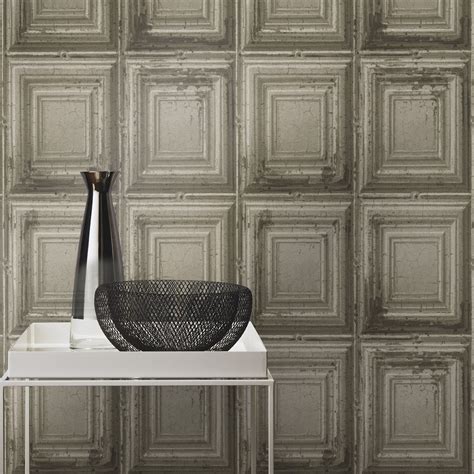 Rasch Distressed Wood Panel Wallpaper Grey White Available Feature